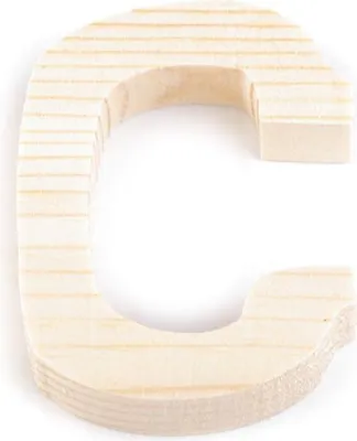 Produktbild von 3D Holzbuchstabe 8 cm, natur - Buchstaben Zeichen, Buchstaben & Zeichen:C