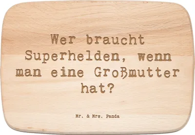 Produktbild von Mr. & Mrs. Panda Schneidebrett Spruch Großmutter Liebe - Transparent - Geschenk, für, handgemacht, Freundschaft, Frühstücksbrettchen, Holzbrett, schneidbrett, Geschenke
