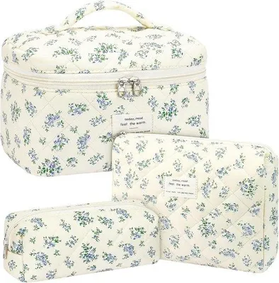 Produktbild von Wasserdichte Makeuptas mit Blumenmuster, rosa, klein, Damen