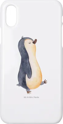 Produktbild von Mr. & Mrs. Panda Iphone 10 Handyhülle Pinguin marschieren - Weiß - Geschenk, Cover, Hülle, Pinguine, Handy, X, Stolz, Familie, Langschläfer