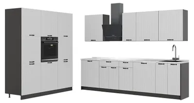 Produktbild von Küchenzeile Vicco Fame-Line Weiß Landhaus/Anthrazit 460 cm, AP Marmor, Model 63779