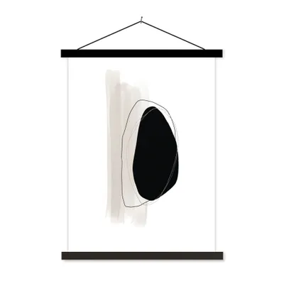 Produktbild von MuchoWow® Textilposter Schwarz - Farbe - Pastell 90x120 cm mit schwarzem Rahmen - Dekoration