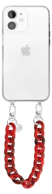 Produktbild von Red Roses Transparant Cord Hülle - Short Cord  - Kompatibel mit iPhone 12