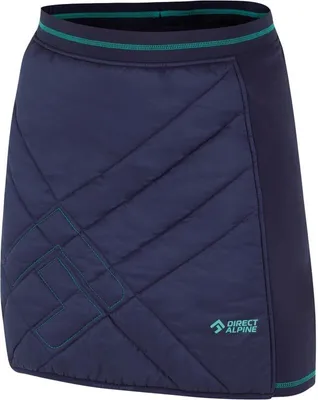 Dunkelblauer Rock von DirectAlpine; Modell Tofana Lady Rock WI20/21; mit gestepptem Design und grünen Akzenten.