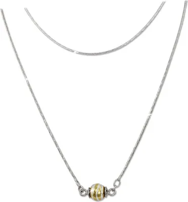 Produktbild von SilberDream Halskette Echt 925 Silber vergoldet 45cm Kugel silber gold D2SDK24345Y