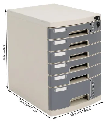 Produktbild von Schubladenorganizer, abschließbarer Stauraum, 6-stufiges Design, GRAU