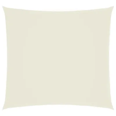 A square, cream-colored sun sail is shown against a white background.