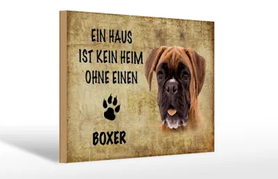 Produktbild von Holzschild Spruch 30x20cm Boxer Hund ohne kein Heim
