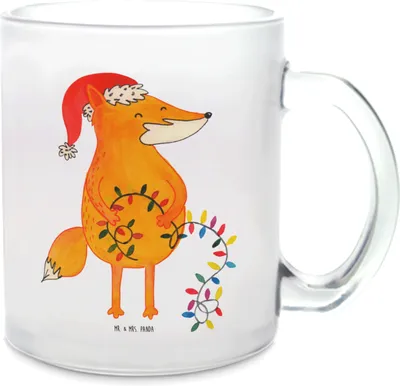 Produktbild von Mr. & Mrs. Panda Teetasse Fuchs Weihnachten - Transparent - Geschenk, Heiligabend, Tee Tasse, Winter, Teeglas, Füchse, Häferl, Pott, Nikolaus, Trinkglas, Weihnachtsmann