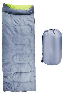 Produktbild von Camp Active Schlafsack Erwachsenen Sommerschlafsack für 5°C bis 10°C - Deckenschlafsack für 1 Person - Reisedecke für Festivals und Camping - 190 x 72 cm - Grau/Gelb