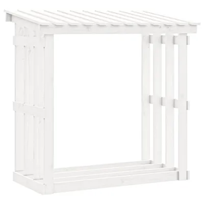 Produktbild von vidaXL Kaminholzregal Weiß 108x64,5x109 cm Massivholz Kiefer