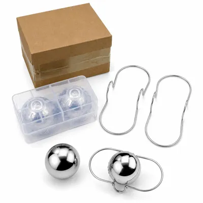 Produktbild von 2er Set Espresso Kühlkugeln aus Edelstahl, ideal zum schnellen Kühlen von Espresso & Kaffeegetränken