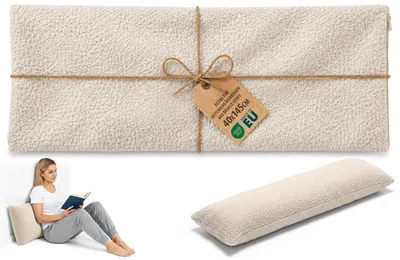 Zdjęcie produktu dla Poszewka bez wypełnienia na poduszkę do spania na boku 40x145 cm Kremowy bouclé
