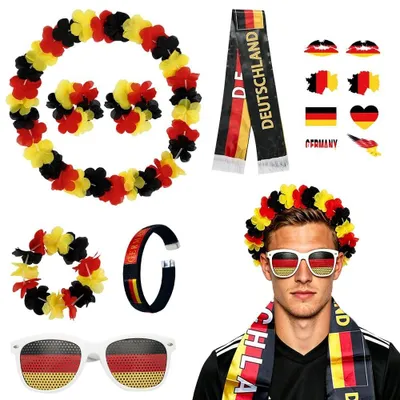 Produktbild von 7-teiliges Fan-Set für Deutschland mit Fußball-Motto
