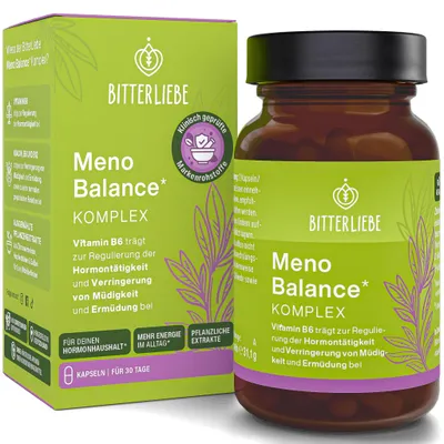 Produktbild von BitterLiebe Meno Balance* Komplex mit Salbei, Hopfenblüte & Zitronenmelisse
