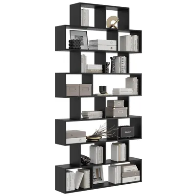 Produktbild von Schwarzes Bücherregal – Modernes Regal im eleganten Design für Wohnzimmer, Büro und Schlafzimmer