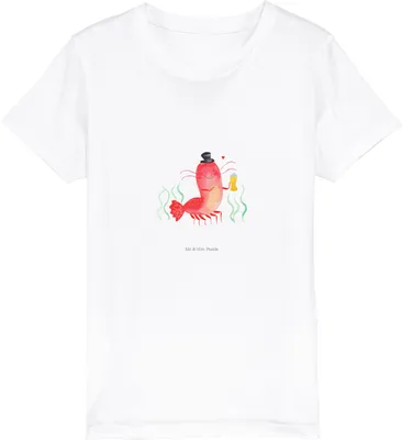 Produktbild von Mr. & Mrs. Panda Kleinkinder T-Shirt Hummer Weizen 12-14 Jahre (152/164) - Weiß - Geschenk, Baumwolle Kinder, Wirtschaft, Bio, Garnelen, Kindershirt, Gasthaus, Meer, Bier