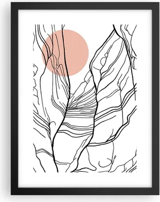 Produktbild von Gerahmtes Poster - Schwarzer Rahmen - Abstraktion Linien Sonne - 30x40 cm - Wand Bild - Wanddeko - Wandbilder - Kunstposter - Wandposter - Bilderrahmen - Bilder - Kunstdruck - P2BPA30x40-4770
