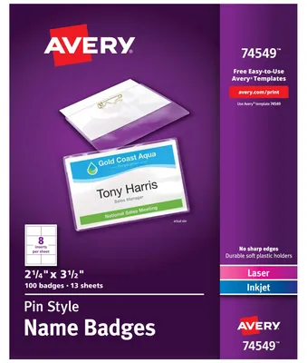 Zdjęcie produktu dla Avery 74549, Plakietka, Krajobraz, Plastik, Przezroczysty, 100 szt.