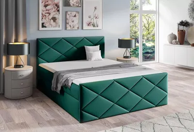 Obrázek produktu pro Postel s matrací a roštem HALKA - 200x220, zelená 2 + topper