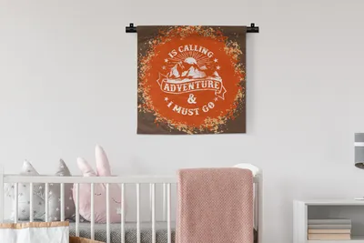 Produktbild von MuchoWow® Wandteppich Wandbehang Jahrgang - Berg - Sonne 60x60 cm Tapisserie Dekoration Wandtuch - Dekorationen - Wand Decke