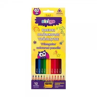 Produktbild von Strigo Dreieckige Buntstifte, 12 Farben