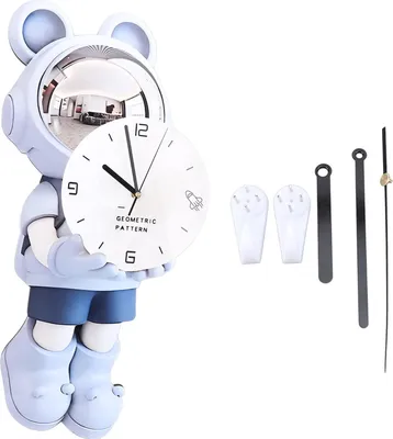 Produktbild von Wanduhr, modern, minimalistisch, Cartoon-Astronaut, leise zum Aufhängen für Wohnzimmer, Esszimmer, Tür