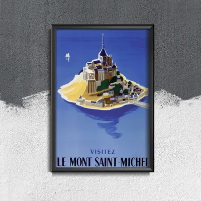 Produktbild von Poster - Canvas - Leinwand - 42 cm x 59,4 cm - Mont Saint Michel Französisch