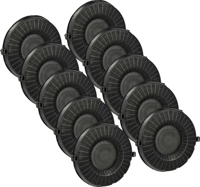 Produktbild von vhbw 10x Aktivkohlefilter kompatibel mit Elektro Helios WHU621X, SF5100, SF6100, SF7100 Dunstabzugshaube
