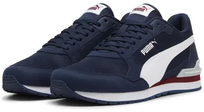 Produktbild von Stiefel PUMA ST RUNNER V4 MESH, Artikelnummer: 39966602, Farbe: CLUB NAVY/ CLUB NAVY/PUMA WHITE/TEAM REGAL RED/PLATINUM GREY, Größe: EU 42 (UK 8)