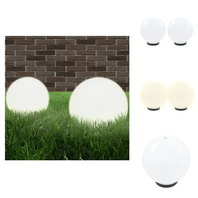 Image de vidaXL Lampes de jardin LED 2 pcs. Sphérique 25 cm PMMA - Éclairage extérieur