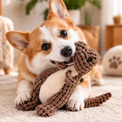 Produktbild von Hundespielzeug Kauspielzeug Quietschspielzeug Beißspielzeug Interaktives Haustierspielzeug Beschäftigungsspielzeug für kleine mittelgroße Hunde 25 cm