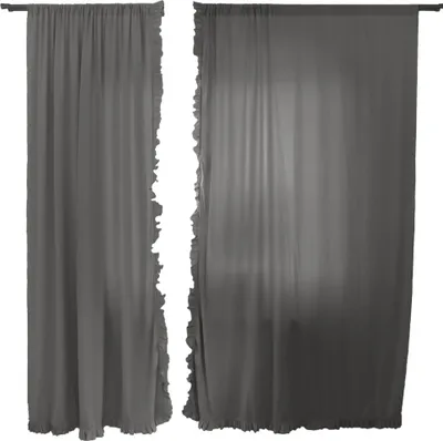 Obrázok produktu pre Záclona Záves Okenný S Volánom Do Obývačky Spálňa 150X250 Cm Grafitová