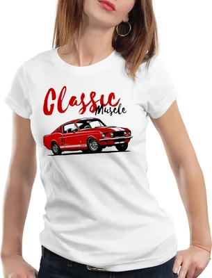 Produktbild von style3 Classic Muscle Car Damen T-Shirt eleanor mustang usa v8 gt500, Farbe:Weiß, Größe:M