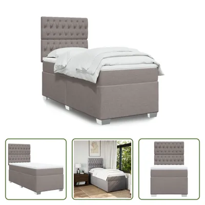 Produktbild von The Living Store Boxspringbett mit Matratze Taupe 90x190 cm Stoff