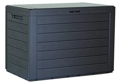 Zdjęcie produktu dla Skrzynia ogrodowa pojemnik na narzędzia - 190 litrów - Antracyt - 78 x 43,3 x 55 cm - Zamykana pokrywa