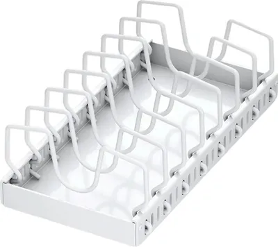 Zdjęcie produktu dla Organizer na garnki i patelnie, wysuwany uchwyt na pokrywkę, oszczędność miejsca, 1 szt., 42*21*3,2 cm, 1-poziomowy