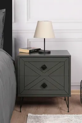 Produktbild von Skye Decor, Luna - Anthracite, Nachttische & -schränke, Anthrazit, 50 x 55 x 40 cm