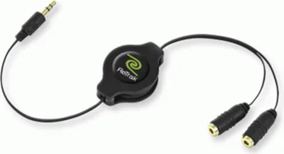 Produktbild von ReTrak EUCABLESPLIT, 3.5mm, Männlich, 3.5mm, Weiblich, 1 m, Schwarz