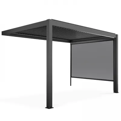 Immagine prodotto di Pergola bioclimatica ad angolo 3x4m e 1 Tenda 266 x 234 m - Oviala Oia
