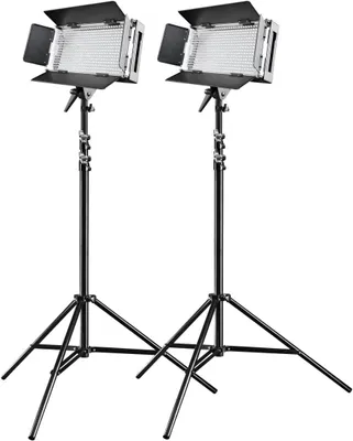 Productafbeelding van LED Flat Light Set - Verlichtingsset Studio - Foto Video Opnamen - Dimbare Vlaklampen