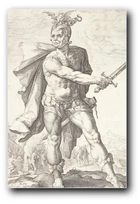 Immagine prodotto di Stampa artistica raffigurante "Mucius Scaevola" di Hendrick Goltzius – 20x30 cm – non incorniciata