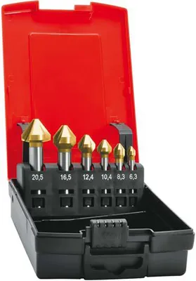 Produktbild von Format Kegelsenker-Set HSS TiN Zylinderschaft 75Grad 6,3-20,5mm