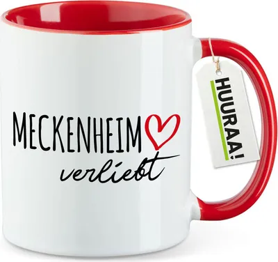 Produktbild von Huuraa Kaffeetasse Meckenheim verliebt 330ml Rot Keramik Kaffeebecher Geschenkidee