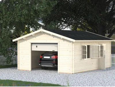 Produktbild von Einzelgarage Palmako Roger 23,9 m² mit Sektionaltor 514 x 598 cm natur