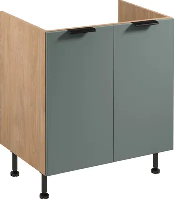 Produktbild von Spülenunterschrank 80 cm küchenmöbel Küchenschrank, Sorento D80Z Grün/Sonoma Eiche