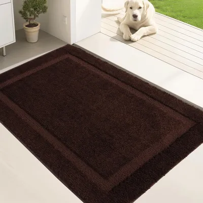 Obrázok produktu pre Umývateľná podložka pod dvere – protišmyková a absorpčná – hnedá, 80 x 120 cm