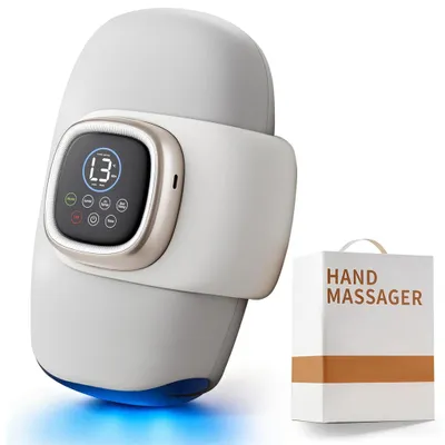 Produktbild von Intelligentes Handmassagegerät Lichttherapie Luftdruck Handgelenk Shiatsu Kneten Finger Acupoint Warme Hand Massage Gerät Grau