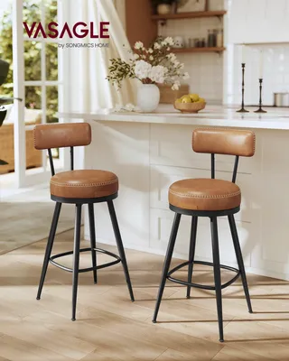Produktbild von EKHO Kollektion – Barhocker-Set (2er-Pack) aus Kunstleder, karamellbraun