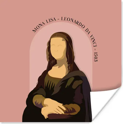 Produktbild von MuchoWow® Poster Pastell - Mona Lisa - Rosa - Alte Meister 50x50 cm - Wohnzimmerdekoration